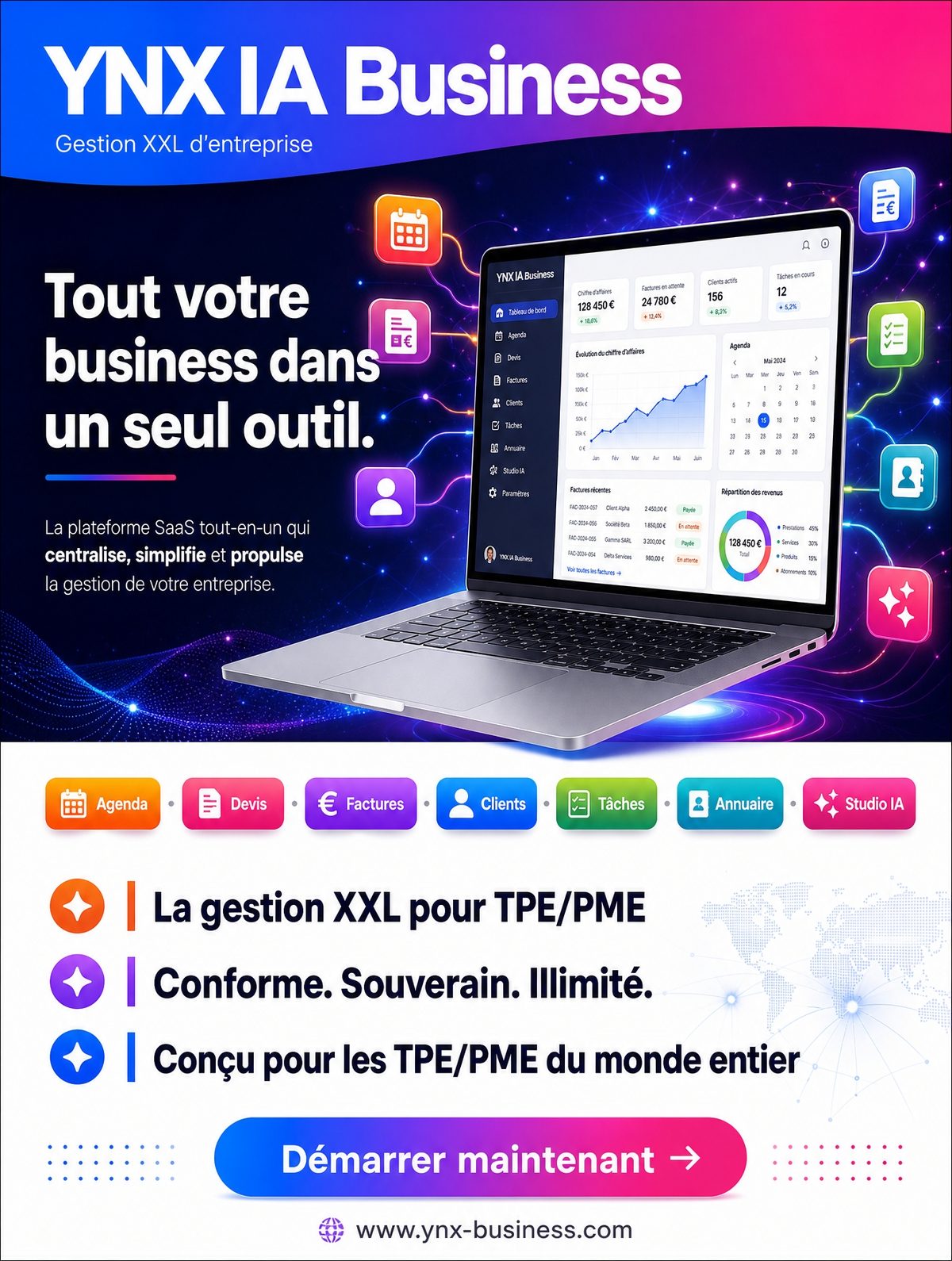 YNX IA Business — Gestion XXL d'entreprise
